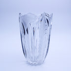 Vase „Frosted Crystal Tulip“ – Geätztes, geriffeltes Design