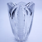 Vase „Frosted Crystal Tulip“ – Geätztes, geriffeltes Design
