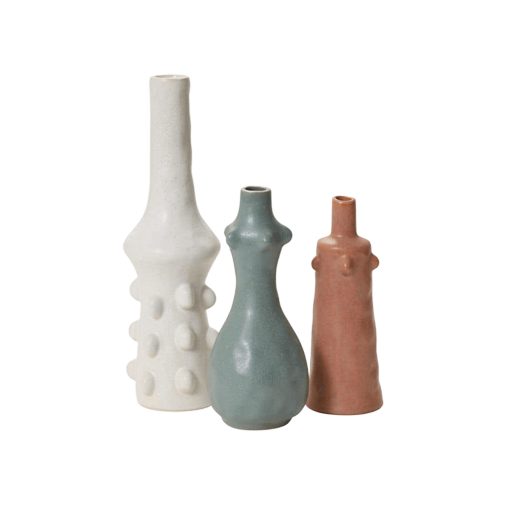 Terracotta Pink Bud Vase — Sculptural Silhouette