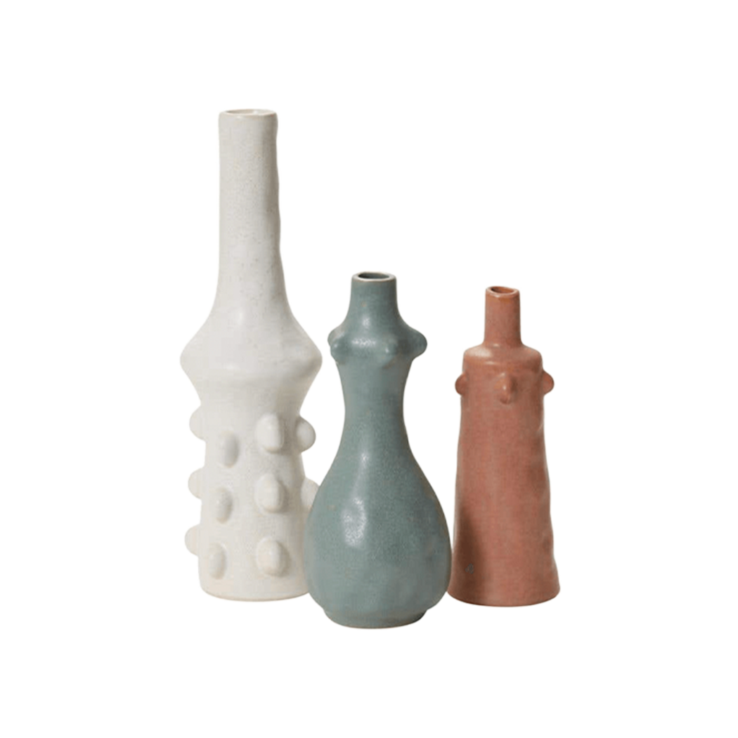 Terracotta Pink Bud Vase — Sculptural Silhouette