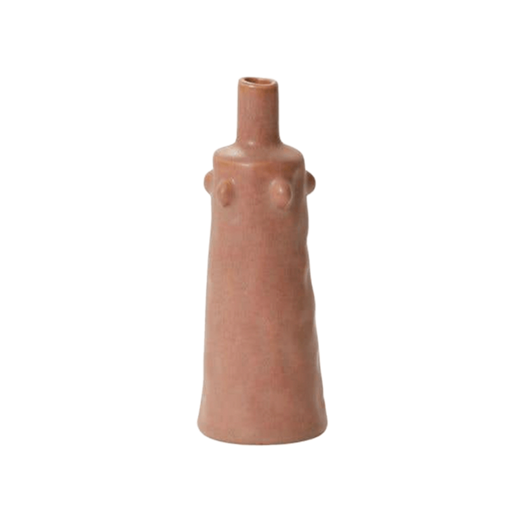 Terracotta Pink Bud Vase — Sculptural Silhouette