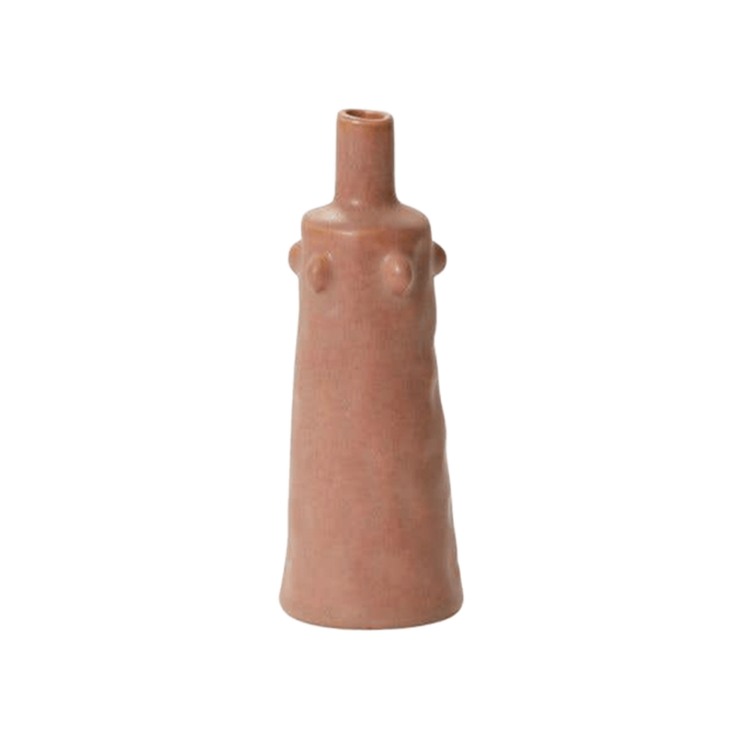 Terracotta Pink Bud Vase — Sculptural Silhouette