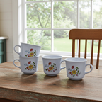Corelle Spring Meadow Kaffeetassen 4er-Set – Blumenmuster aus den 1970ern