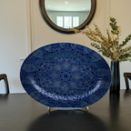 Beaver Farm Pottery Oval Serving Platter - Cobalt Blue