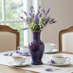 Purple Flambé Ceramic Vase - Sculptural Baluster