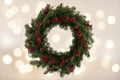 30-Inch Pine & Berry Wreath - Arborvitae & Red Berry Accents