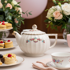 Vanity Fair Bridal Wreath Teapot – Porcelain with 22K Gold Accents