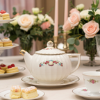 Vanity Fair Bridal Wreath Teapot – Porcelain with 22K Gold Accents