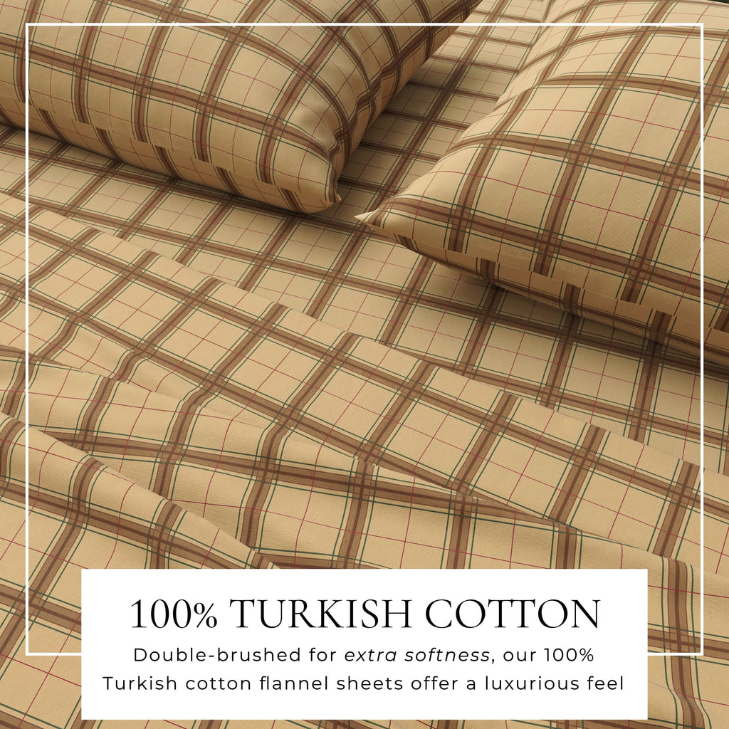 Bettwäsche-Set aus türkischer Baumwoll-Flanell – Karo- & Streifen-Kollektion