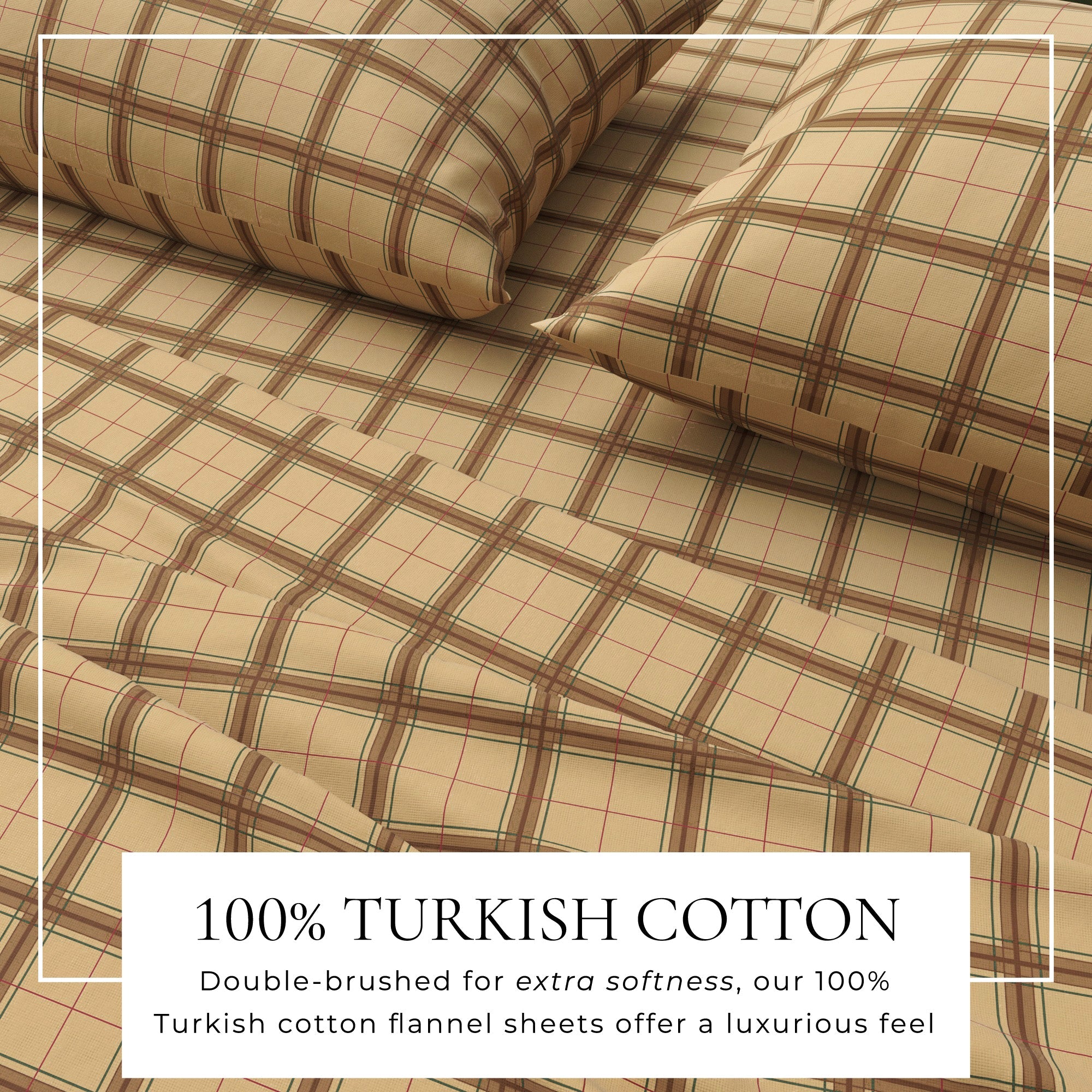 Bettwäsche-Set aus türkischer Baumwoll-Flanell – Karo- & Streifen-Kollektion